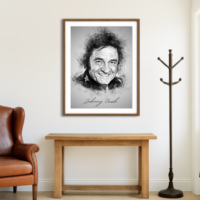 AUTO-MOCKUP ROOM | Johnny Cash Wall Art