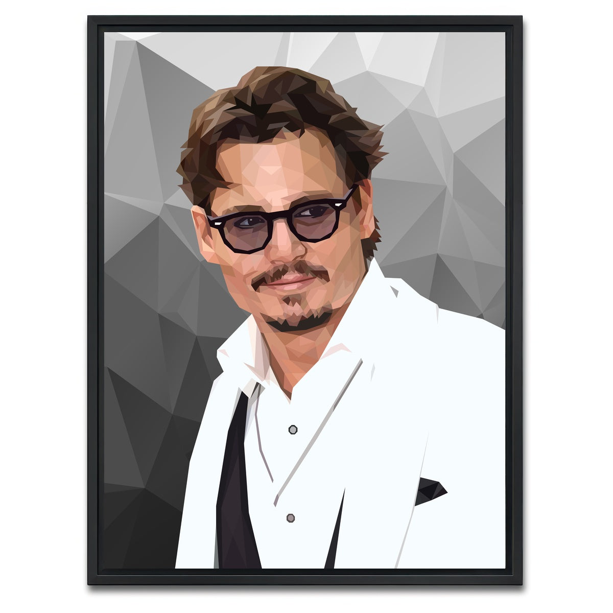 AUTO-MOCKUP WHITE | Johnny Depp | 1 Piece | Black Framed Canvas | group=3x4