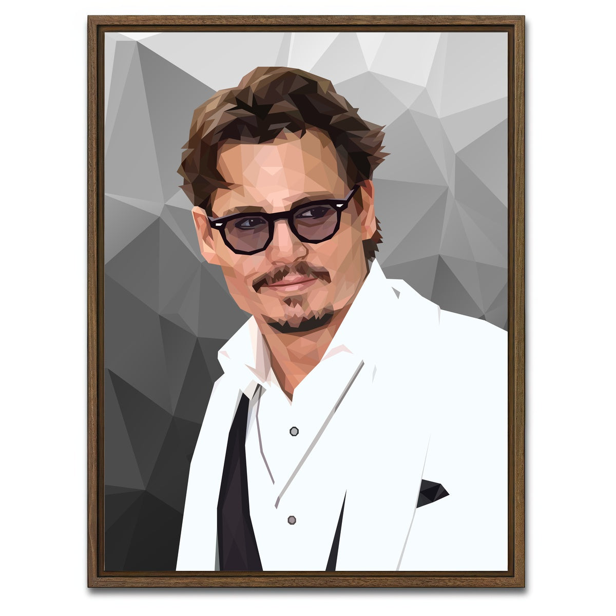 AUTO-MOCKUP WHITE | Johnny Depp | 1 Piece | Walnut Framed Canvas | group=3x4