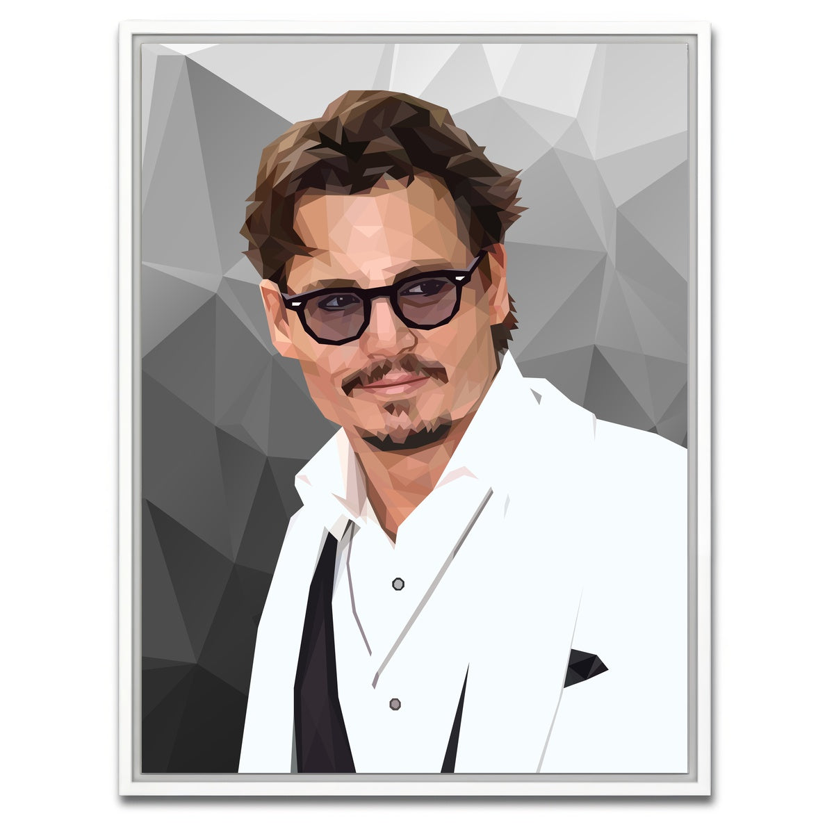 AUTO-MOCKUP WHITE | Johnny Depp | 1 Piece | White Framed Canvas | group=3x4