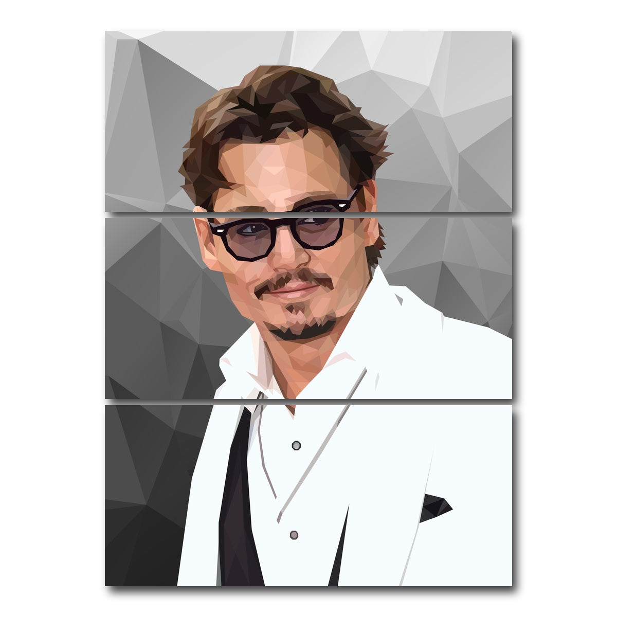 AUTO-MOCKUP WHITE | Johnny Depp | 3 Piece | Gallery Wrap Canvas | group=8x18_stacked