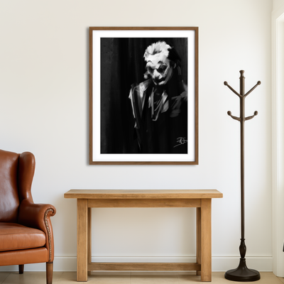 AUTO-MOCKUP ROOM | Joker Black and White Wall Art