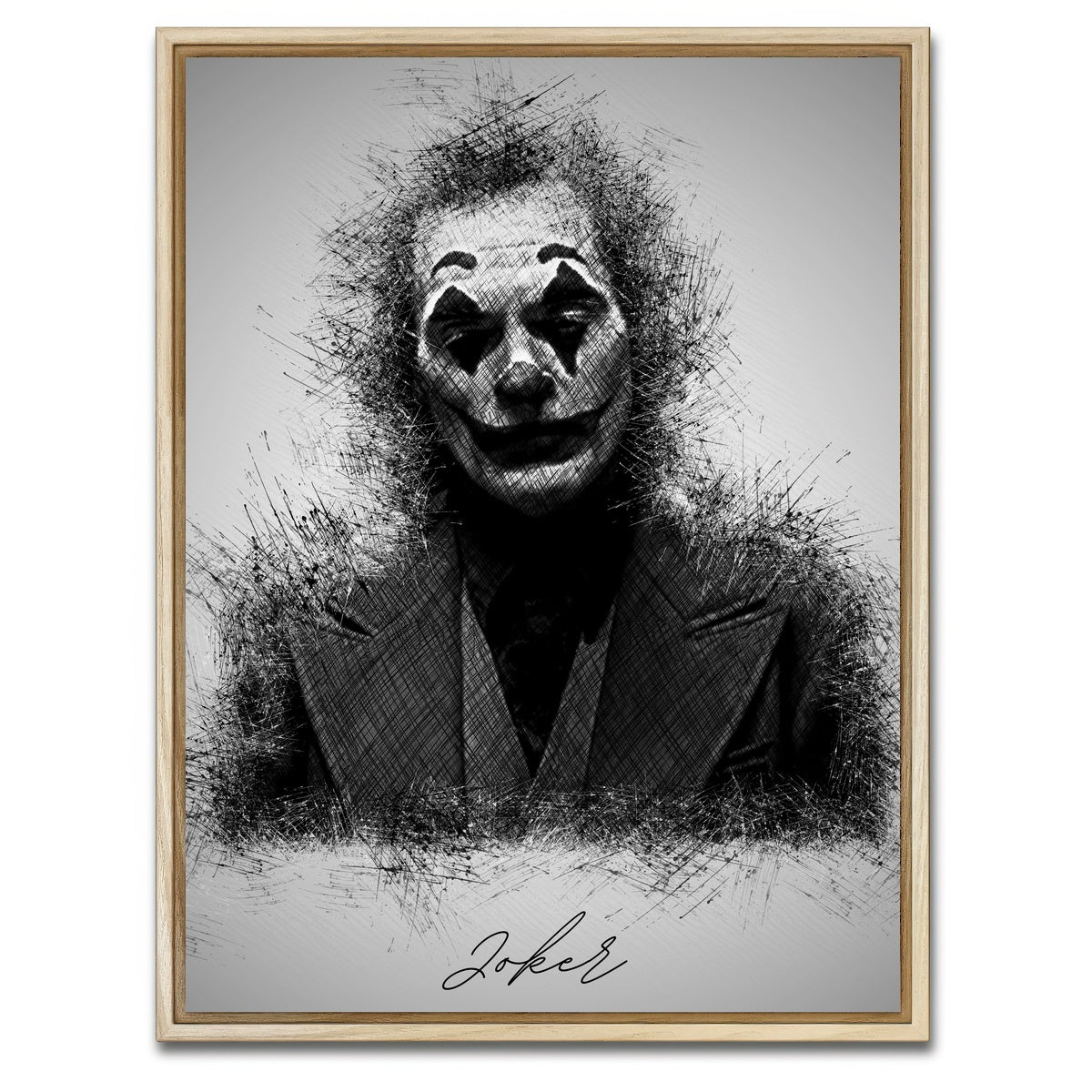 AUTO-MOCKUP WHITE | Joker Sketch | 1 Piece | Natural Framed Canvas | group=3x4