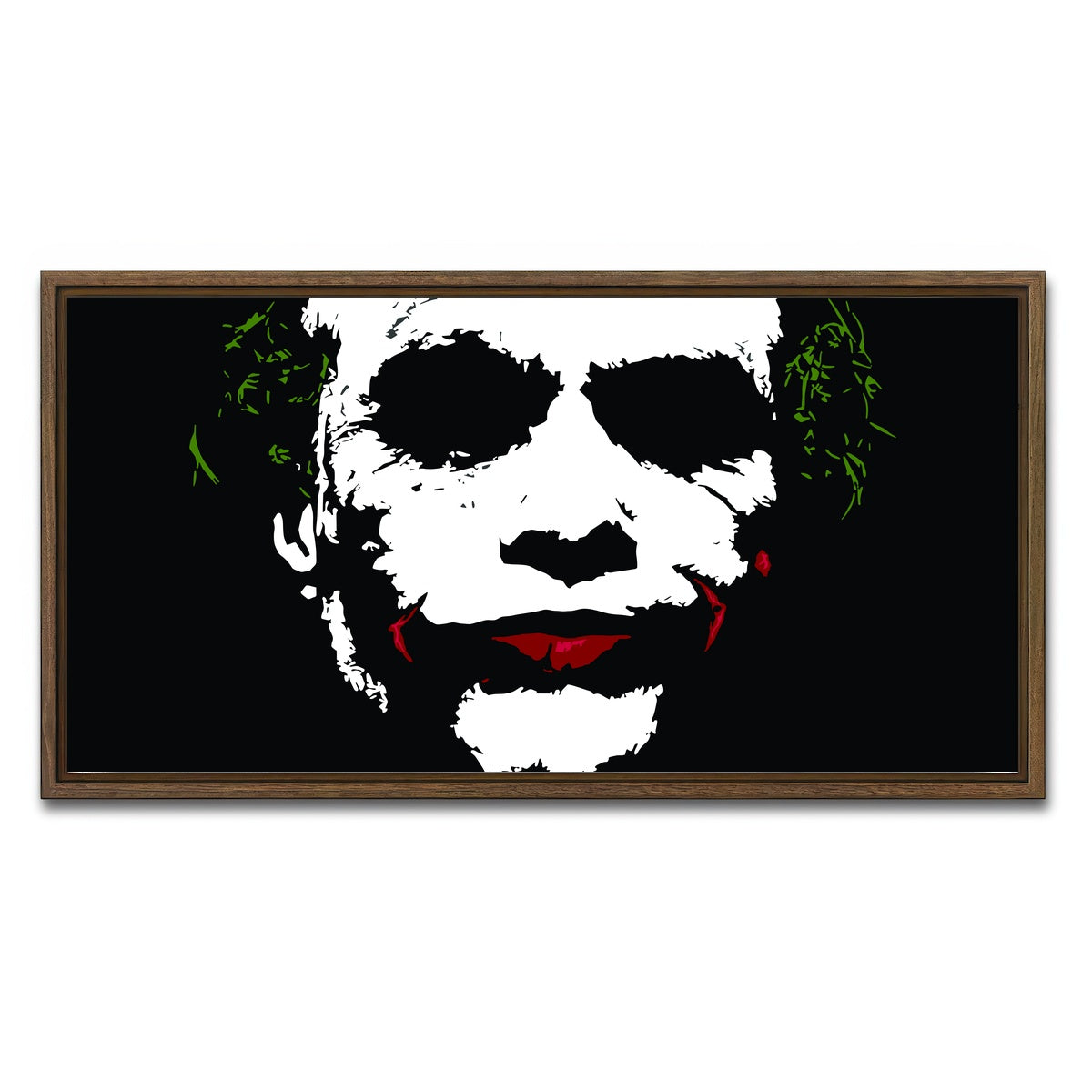AUTO-MOCKUP WHITE | Joker Splatter | 1 Piece | Walnut Framed Canvas | group=2x1