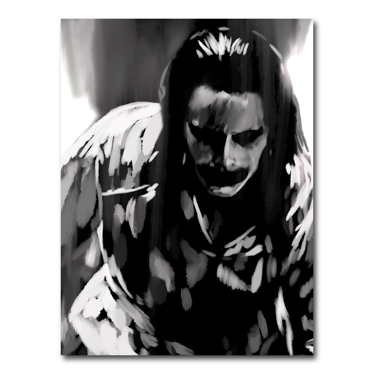 AUTO-MOCKUP WHITE | Joker in Black and White | 1 Piece | Gallery Wrap Canvas | group=3x4