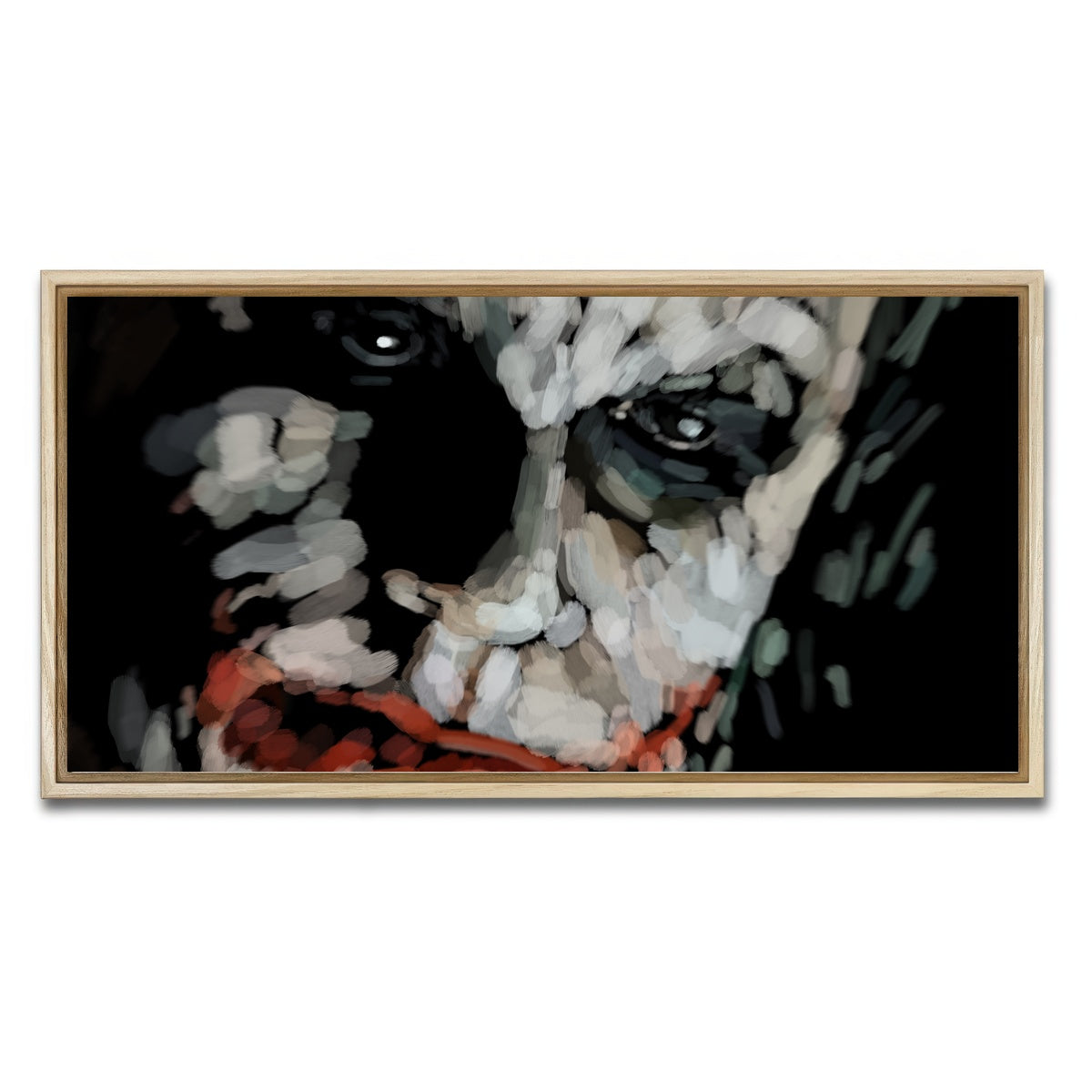 AUTO-MOCKUP WHITE | Joker up close | 1 Piece | Natural Framed Canvas | group=2x1