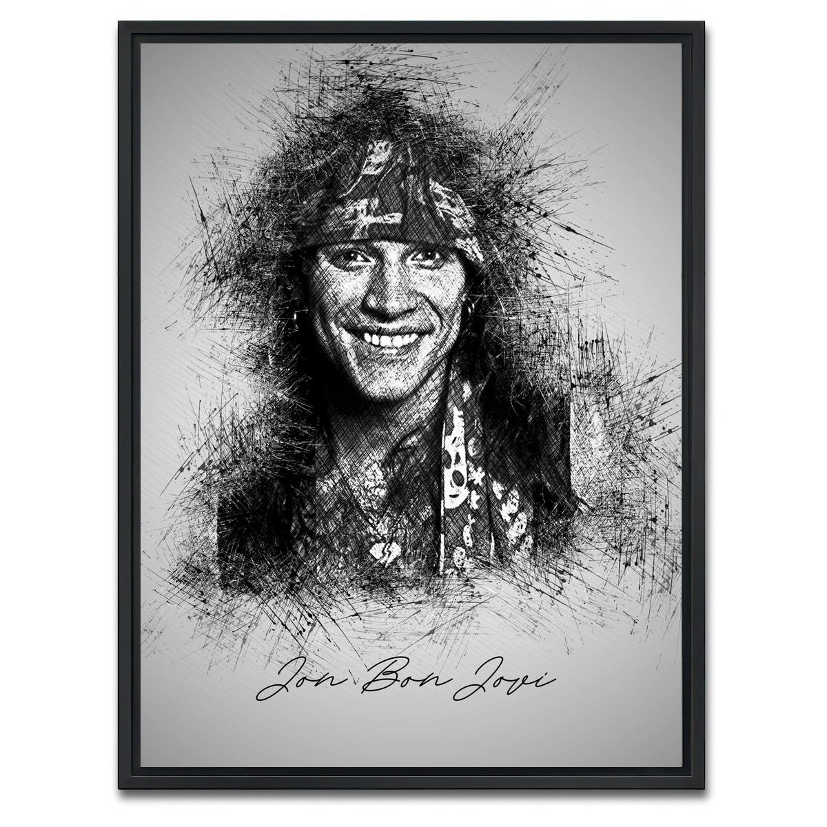 AUTO-MOCKUP WHITE | Jon Bon Jovi | 1 Piece | Black Framed Canvas | group=3x4