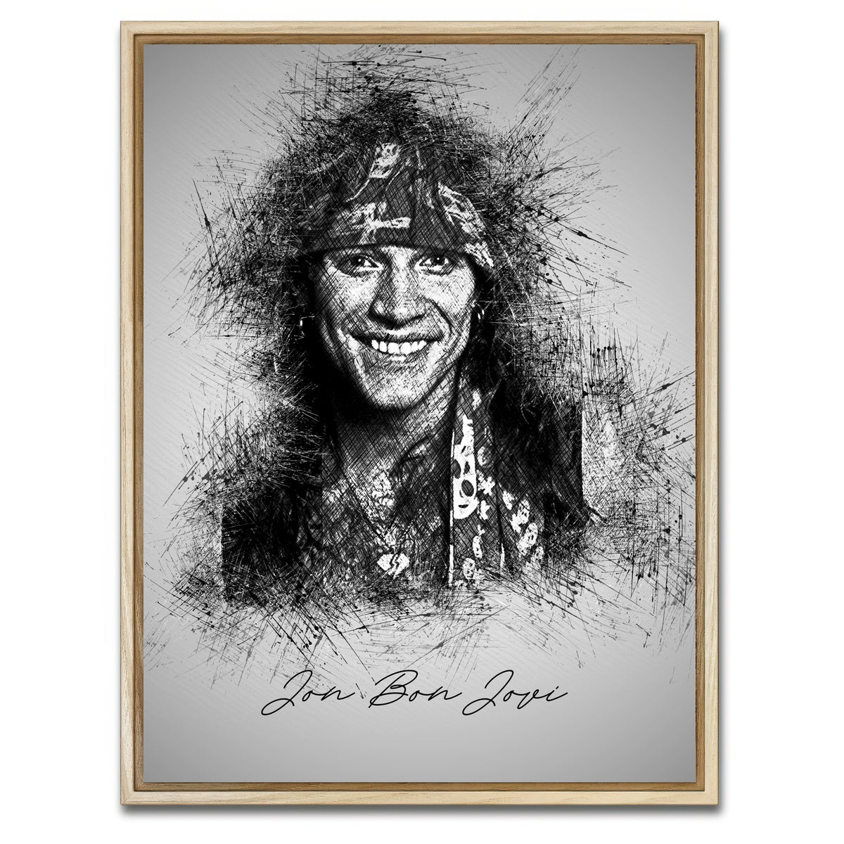 AUTO-MOCKUP WHITE | Jon Bon Jovi | 1 Piece | Natural Framed Canvas | group=3x4