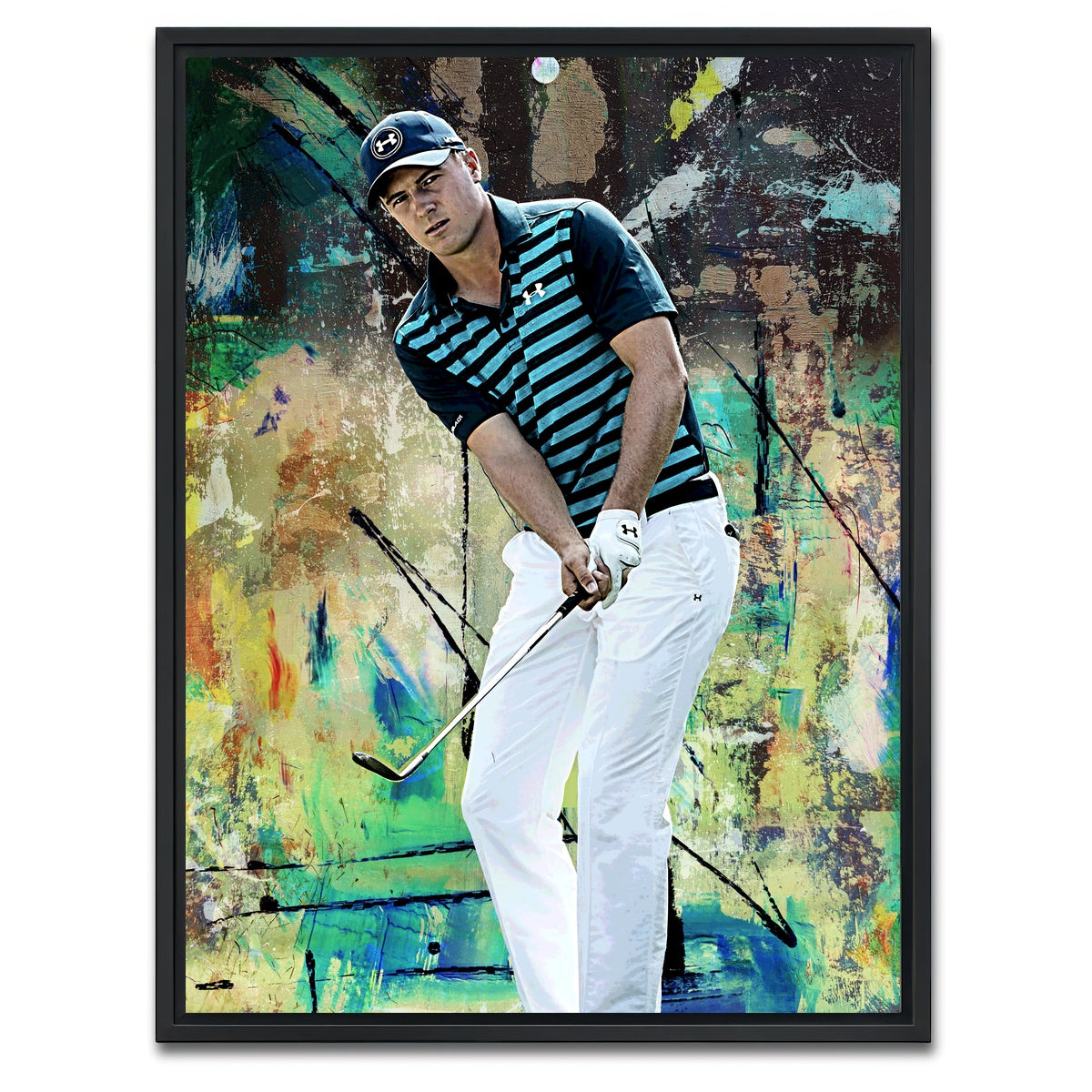 AUTO-MOCKUP WHITE | Jordan Spieth | 1 Piece | Black Framed Canvas | group=3x4