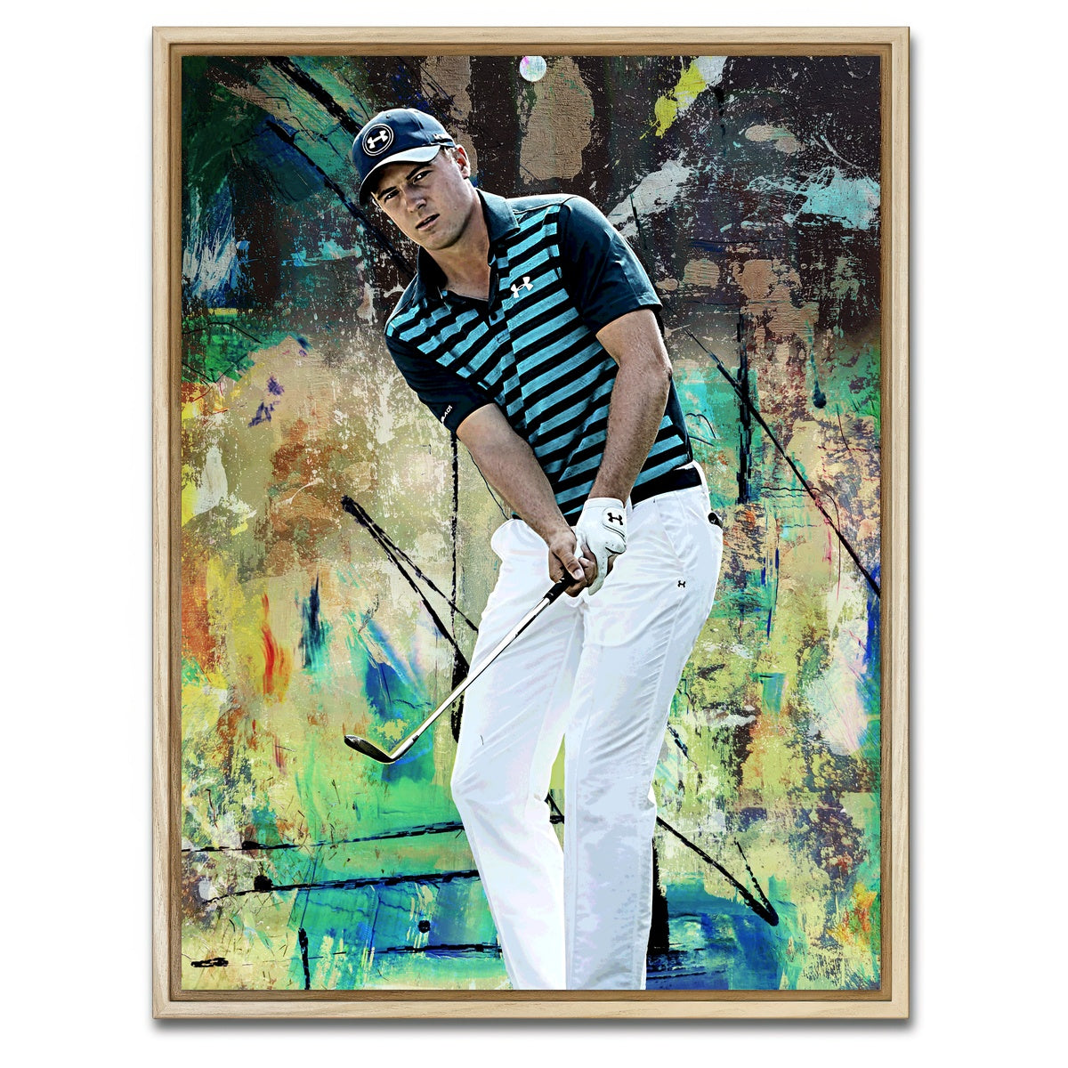 AUTO-MOCKUP WHITE | Jordan Spieth | 1 Piece | Natural Framed Canvas | group=3x4