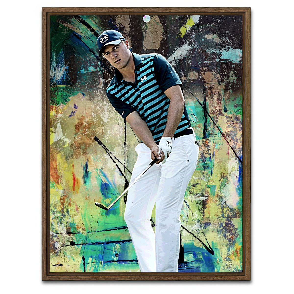 AUTO-MOCKUP WHITE | Jordan Spieth | 1 Piece | Walnut Framed Canvas | group=3x4