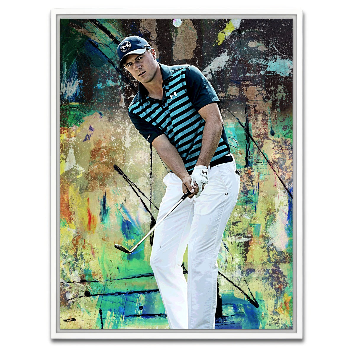 AUTO-MOCKUP WHITE | Jordan Spieth | 1 Piece | White Framed Canvas | group=3x4