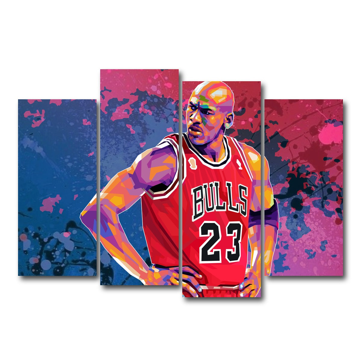 AUTO-MOCKUP WHITE | Jordan Splatter | 4 Piece | Gallery Wrap Canvas | group=4_normal