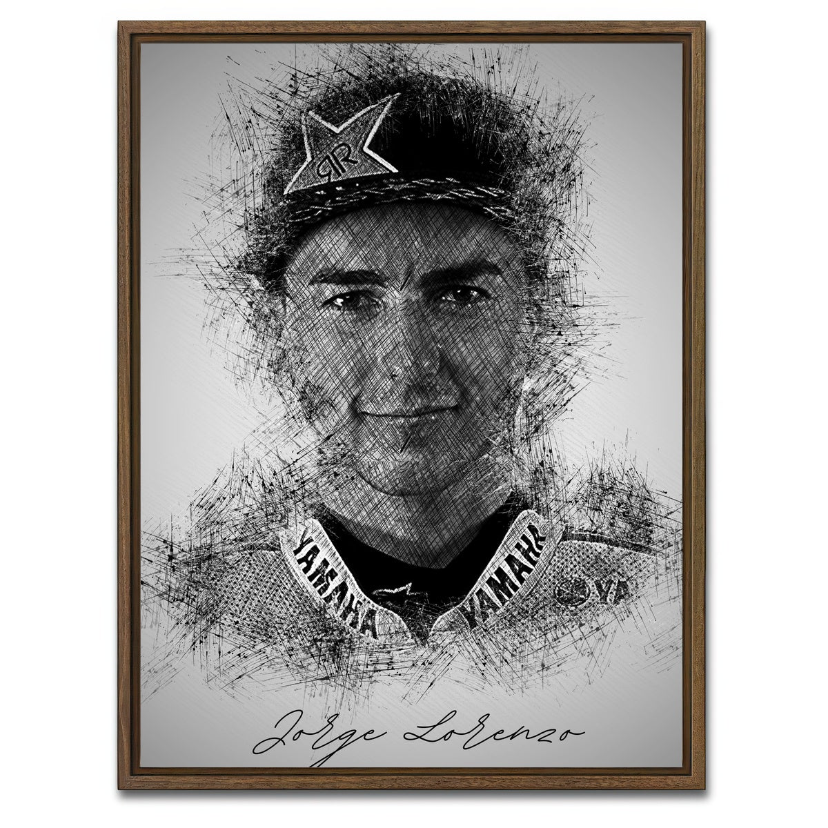 AUTO-MOCKUP WHITE | Jorge Lorenzo | 1 Piece | Walnut Framed Canvas | group=3x4