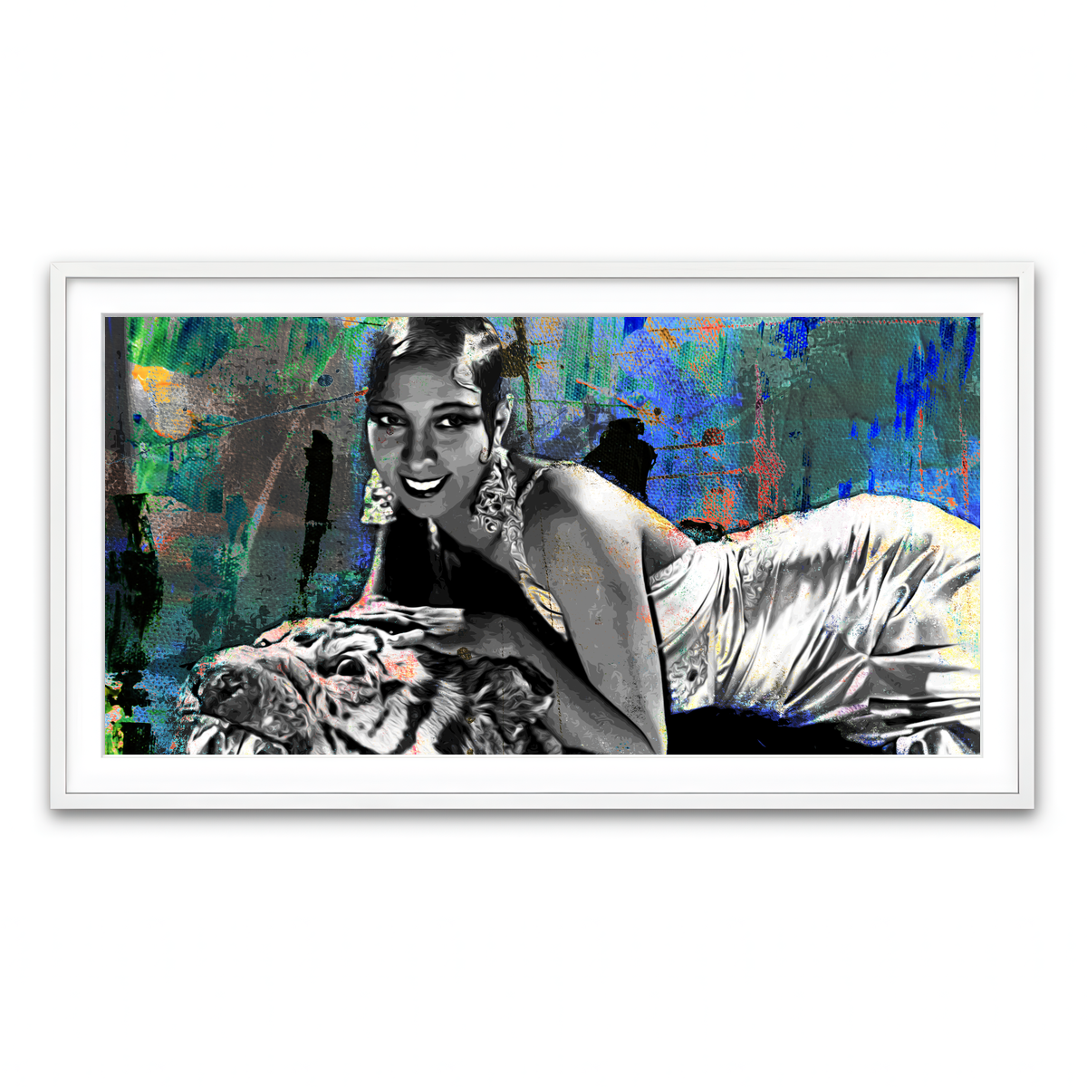 Framed Print 2x1 White