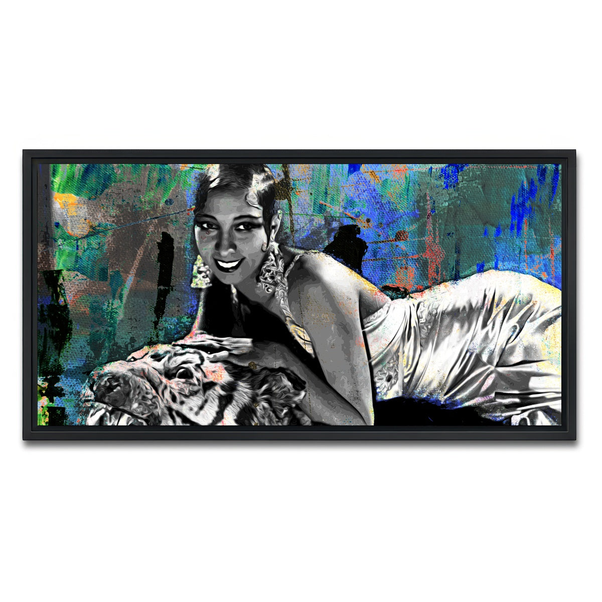 AUTO-MOCKUP WHITE | Josephine Baker | 1 Piece | Black Framed Canvas | group=2x1