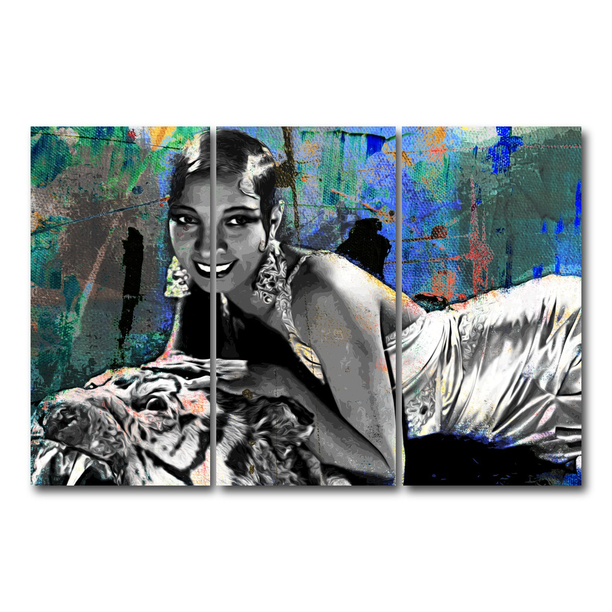 AUTO-MOCKUP WHITE | Josephine Baker | 3 Piece | Gallery Wrap Canvas | group=12x24