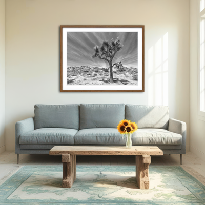 AUTO-MOCKUP ROOM | Joshua Tree National Park Inspirational Monochrome Wall Art