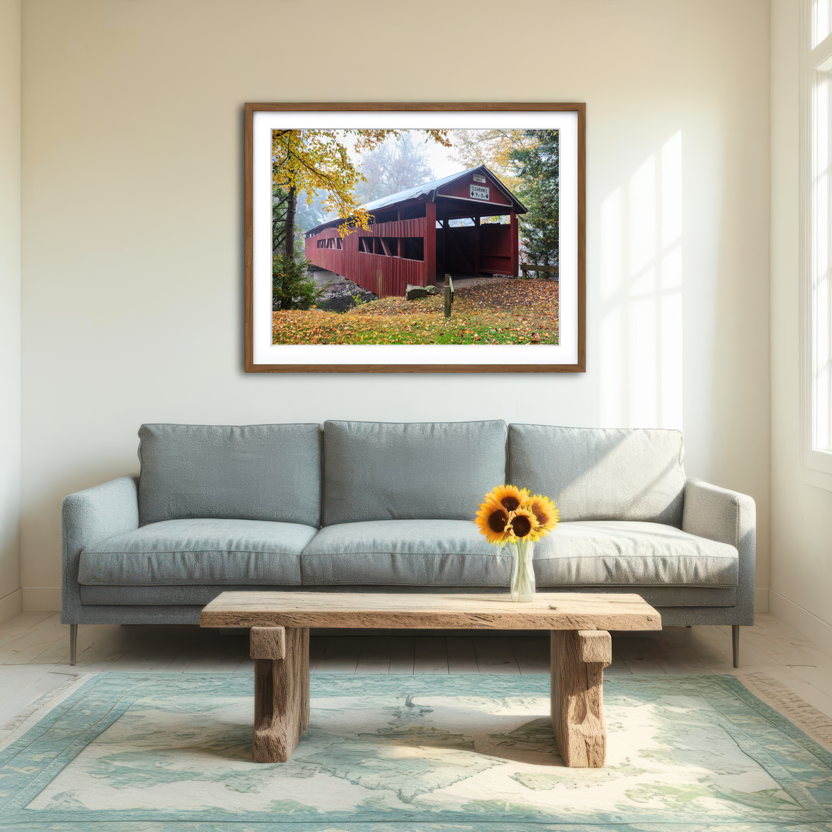 AUTO-MOCKUP ROOM | Josiah Hess Covered Bridge Wall Art