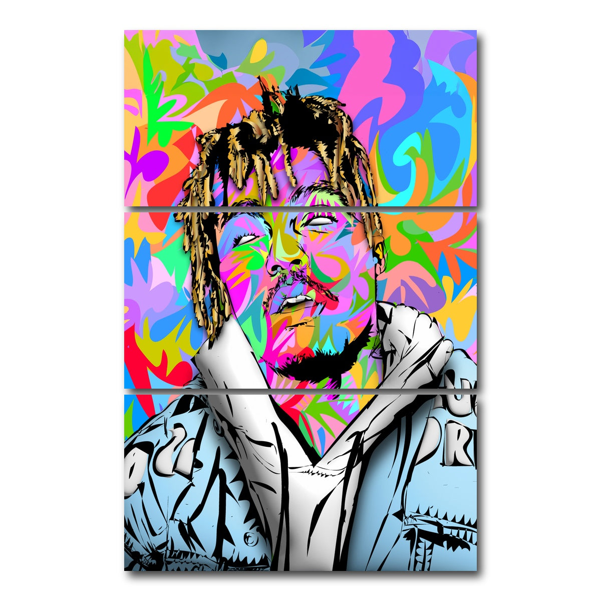 AUTO-MOCKUP WHITE | Juice WRLD Color | 3 Piece | Gallery Wrap Canvas | group=12x24_stacked