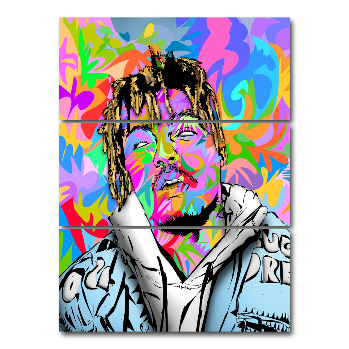 AUTO-MOCKUP WHITE | Juice WRLD Color | 3 Piece | Gallery Wrap Canvas | group=8x18_stacked