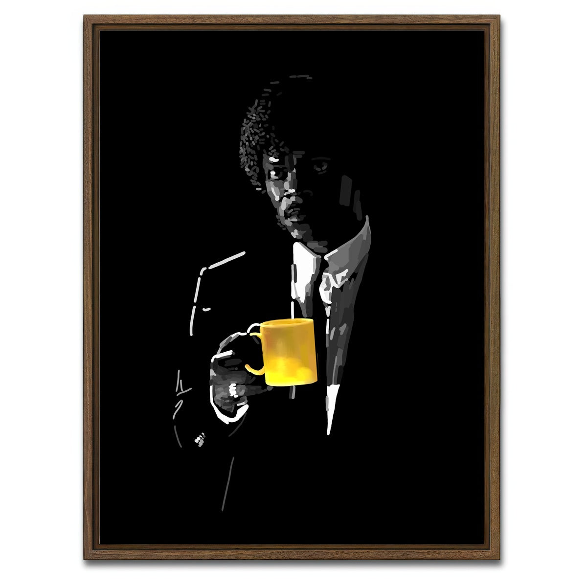 AUTO-MOCKUP WHITE | Jules and His Mug | 1 Piece | Walnut Framed Canvas | group=3x4
