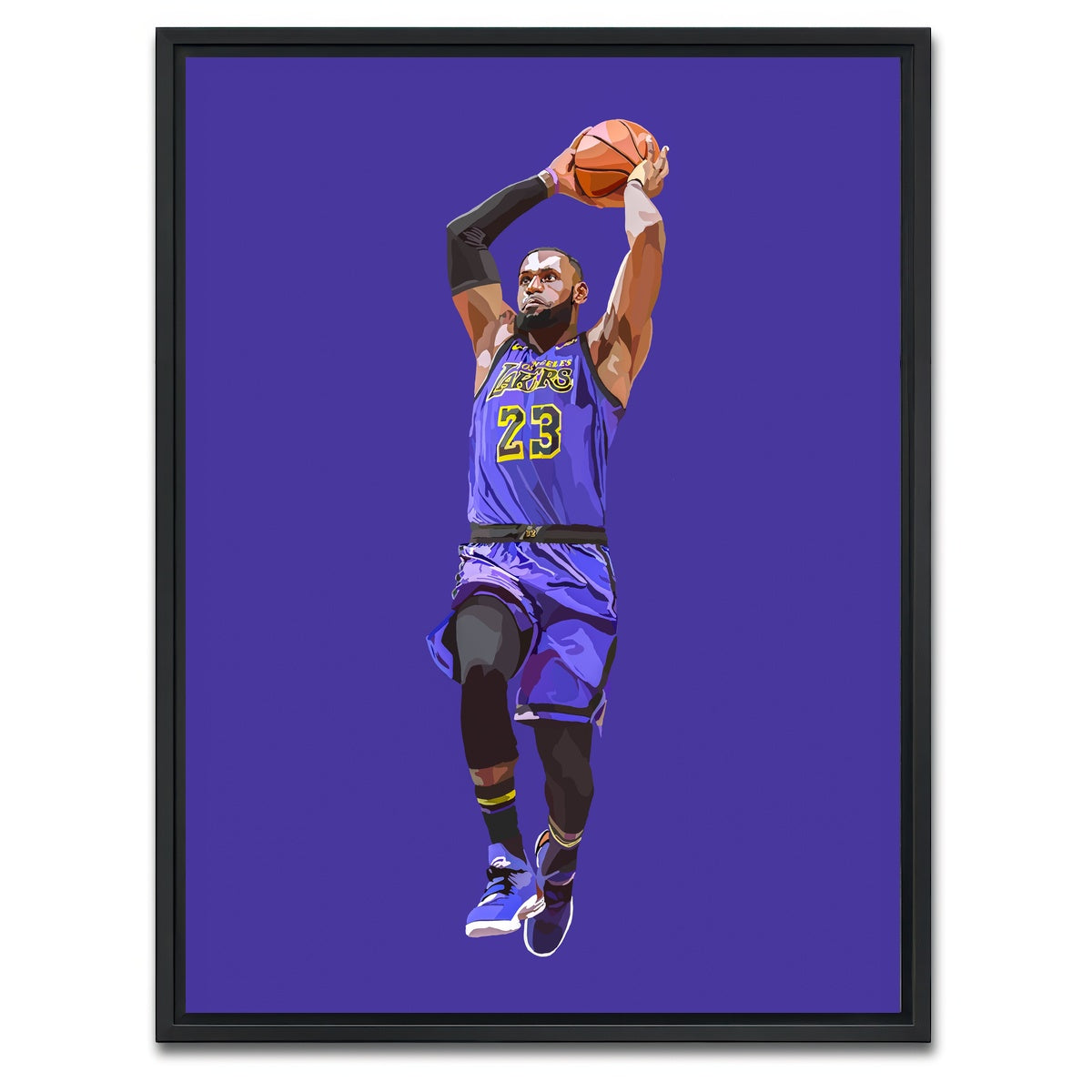 AUTO-MOCKUP WHITE | Jumping Lebron | 1 Piece | Black Framed Canvas | group=3x4
