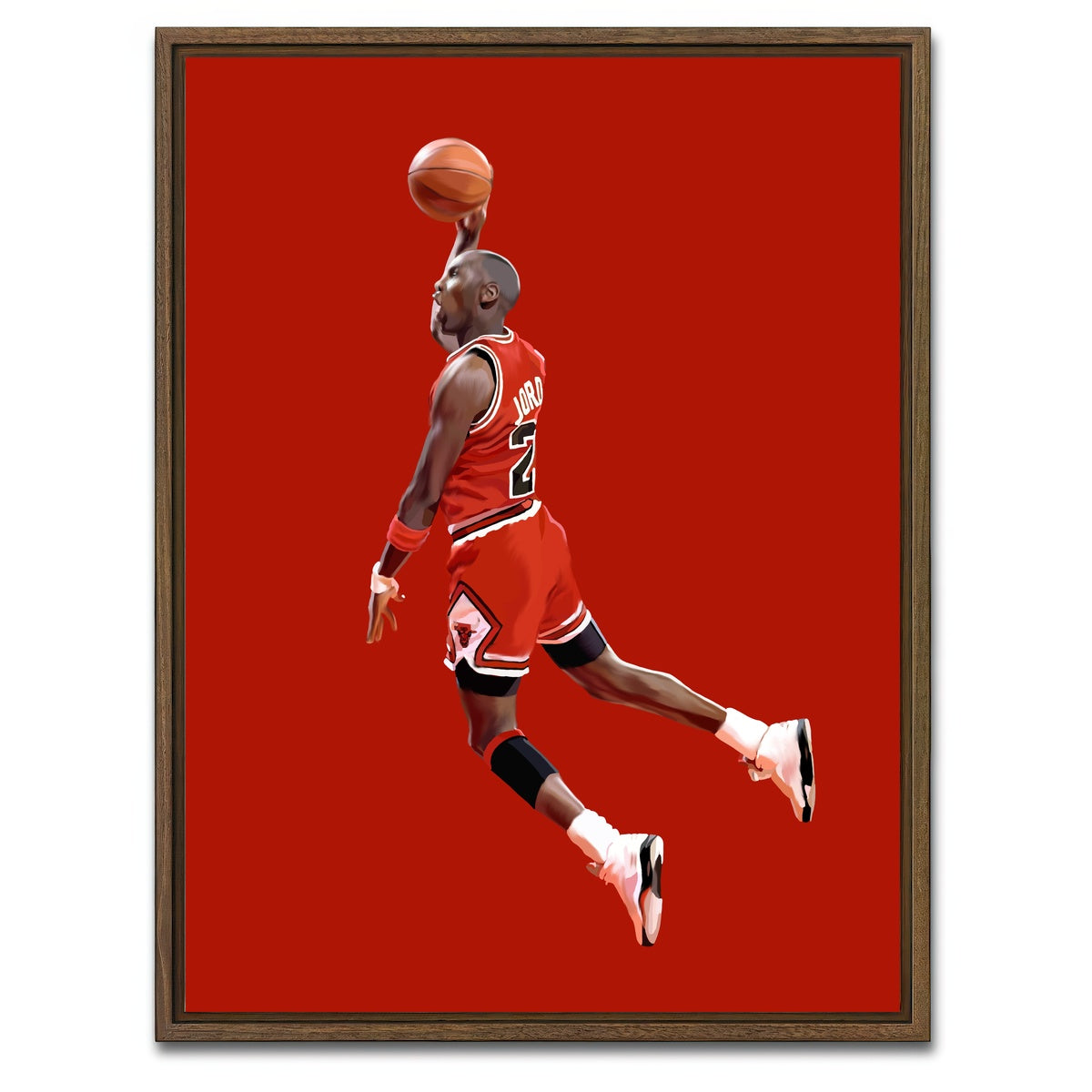AUTO-MOCKUP WHITE | Jumping Michael | 1 Piece | Walnut Framed Canvas | group=3x4