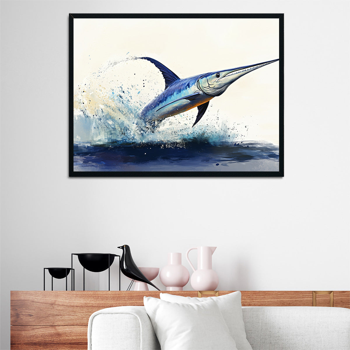 Jumping Swordfish Wall Art