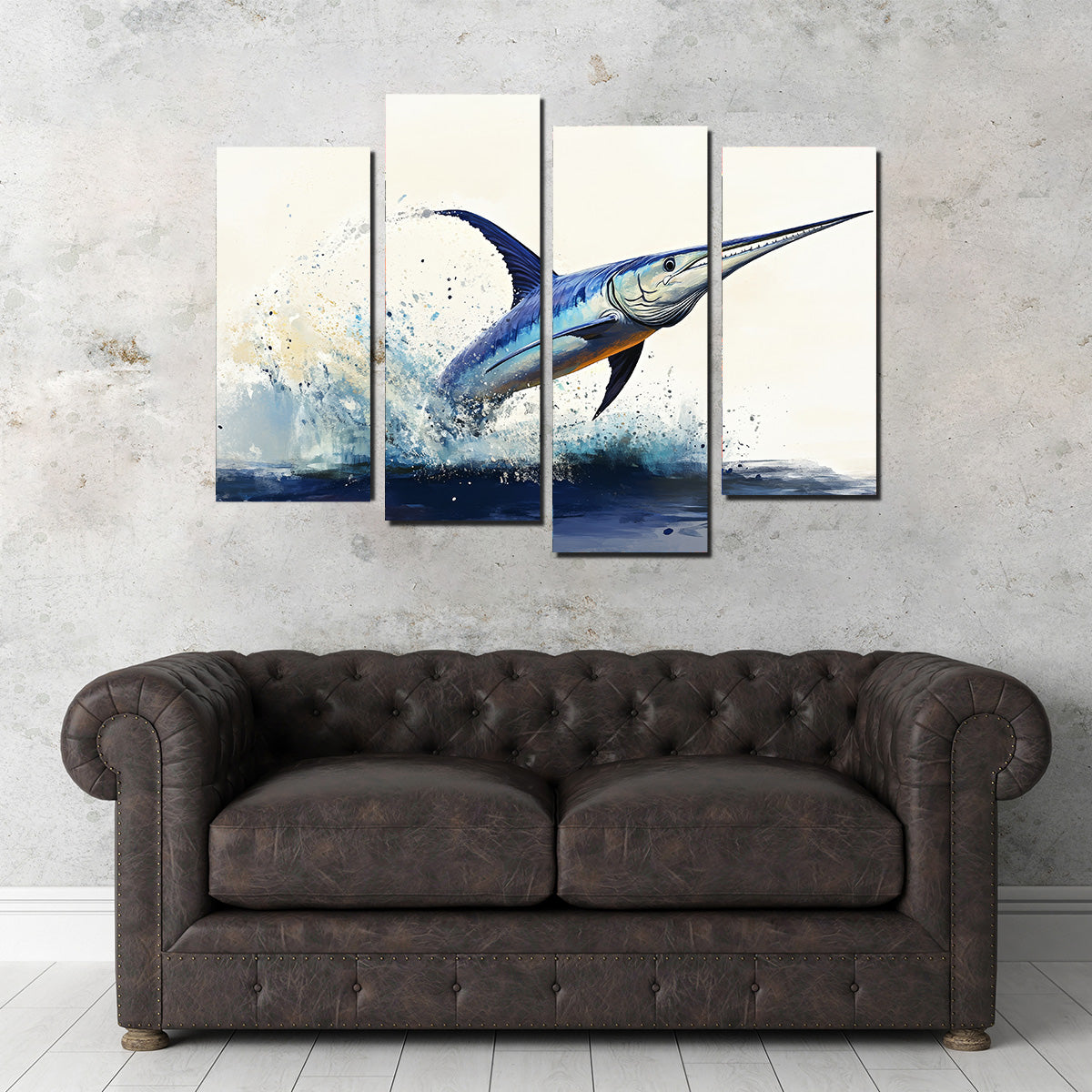 Jumping Swordfish Wall Art