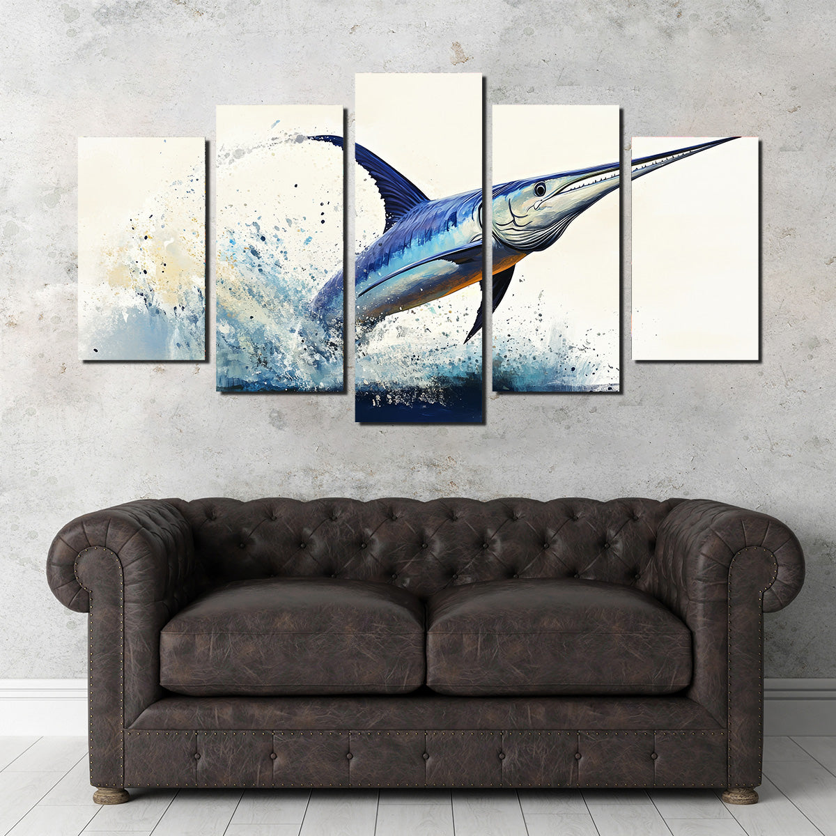 Jumping Swordfish Wall Art