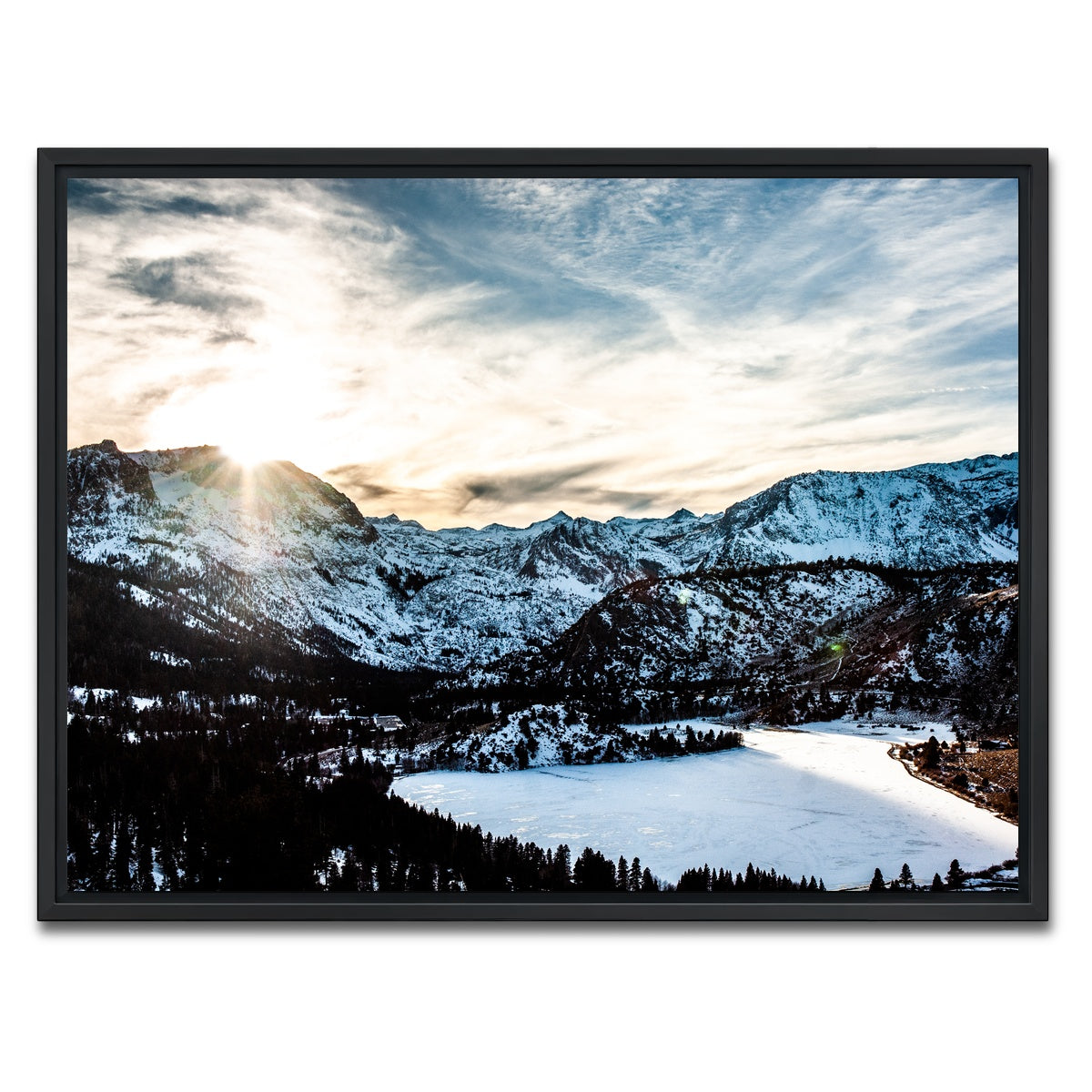 AUTO-MOCKUP WHITE | June Lake Sunset | 1 Piece | Black Framed Canvas | group=4x3