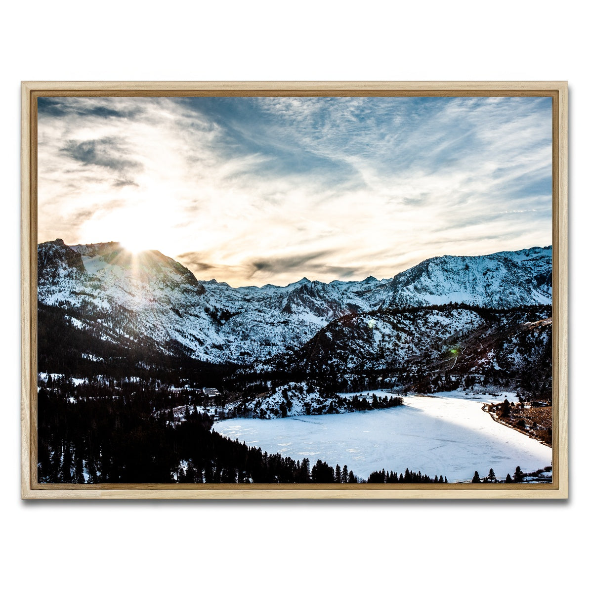 AUTO-MOCKUP WHITE | June Lake Sunset | 1 Piece | Natural Framed Canvas | group=4x3