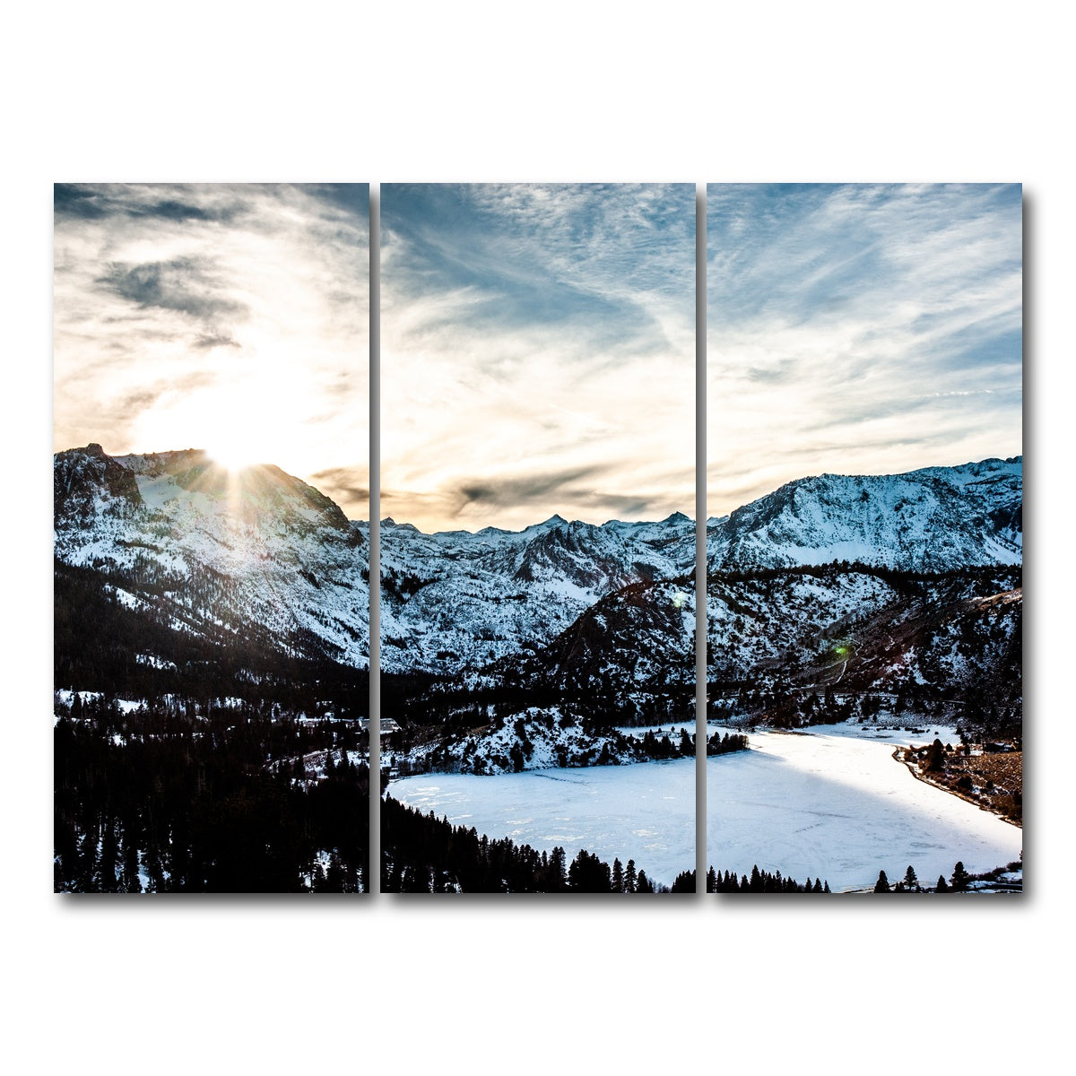 AUTO-MOCKUP WHITE | June Lake Sunset | 3 Piece | Gallery Wrap Canvas | group=8x18