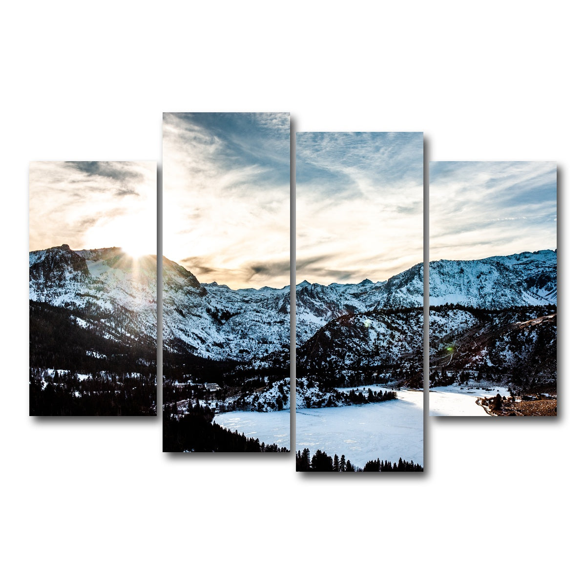 AUTO-MOCKUP WHITE | June Lake Sunset | 4 Piece | Gallery Wrap Canvas | group=4_short
