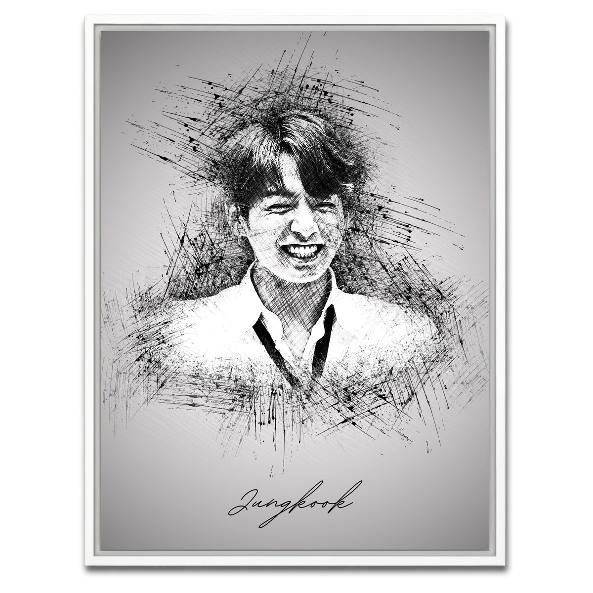 AUTO-MOCKUP WHITE | Jungkook Smile | 1 Piece | White Framed Canvas | group=3x4