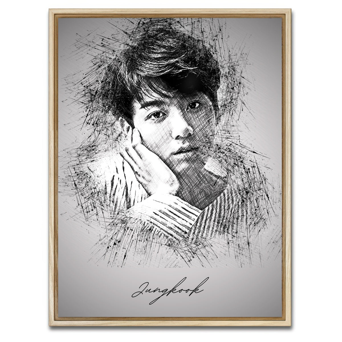 AUTO-MOCKUP WHITE | Jungkook | 1 Piece | Natural Framed Canvas | group=3x4