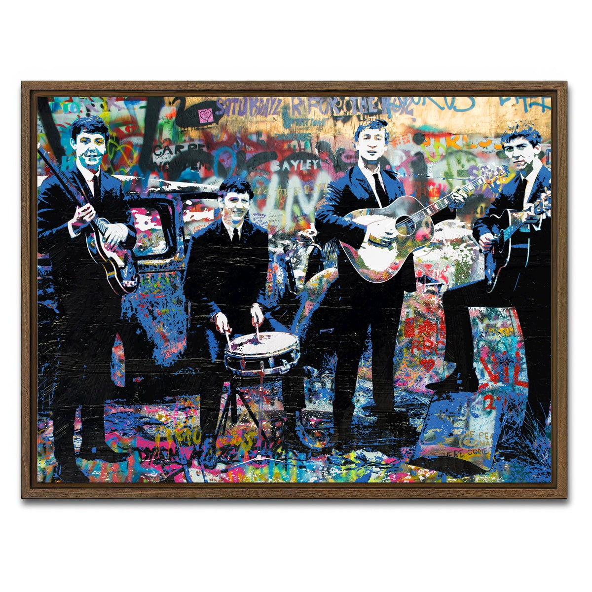 AUTO-MOCKUP WHITE | Junk Yard Beatles | 1 Piece | Walnut Framed Canvas | group=4x3