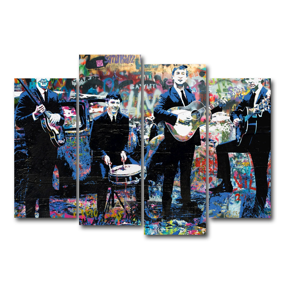 AUTO-MOCKUP WHITE | Junk Yard Beatles | 4 Piece | Gallery Wrap Canvas | group=4_normal