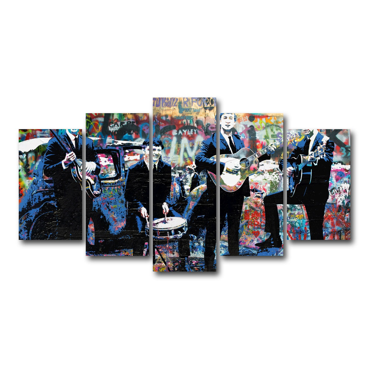 AUTO-MOCKUP WHITE | Junk Yard Beatles | 5 Piece | Gallery Wrap Canvas | group=5_normal