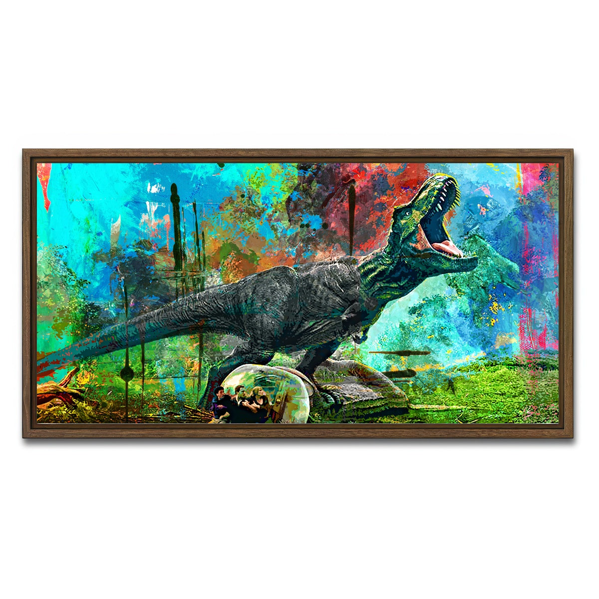 AUTO-MOCKUP WHITE | Jurassic World | 1 Piece | Walnut Framed Canvas | group=2x1