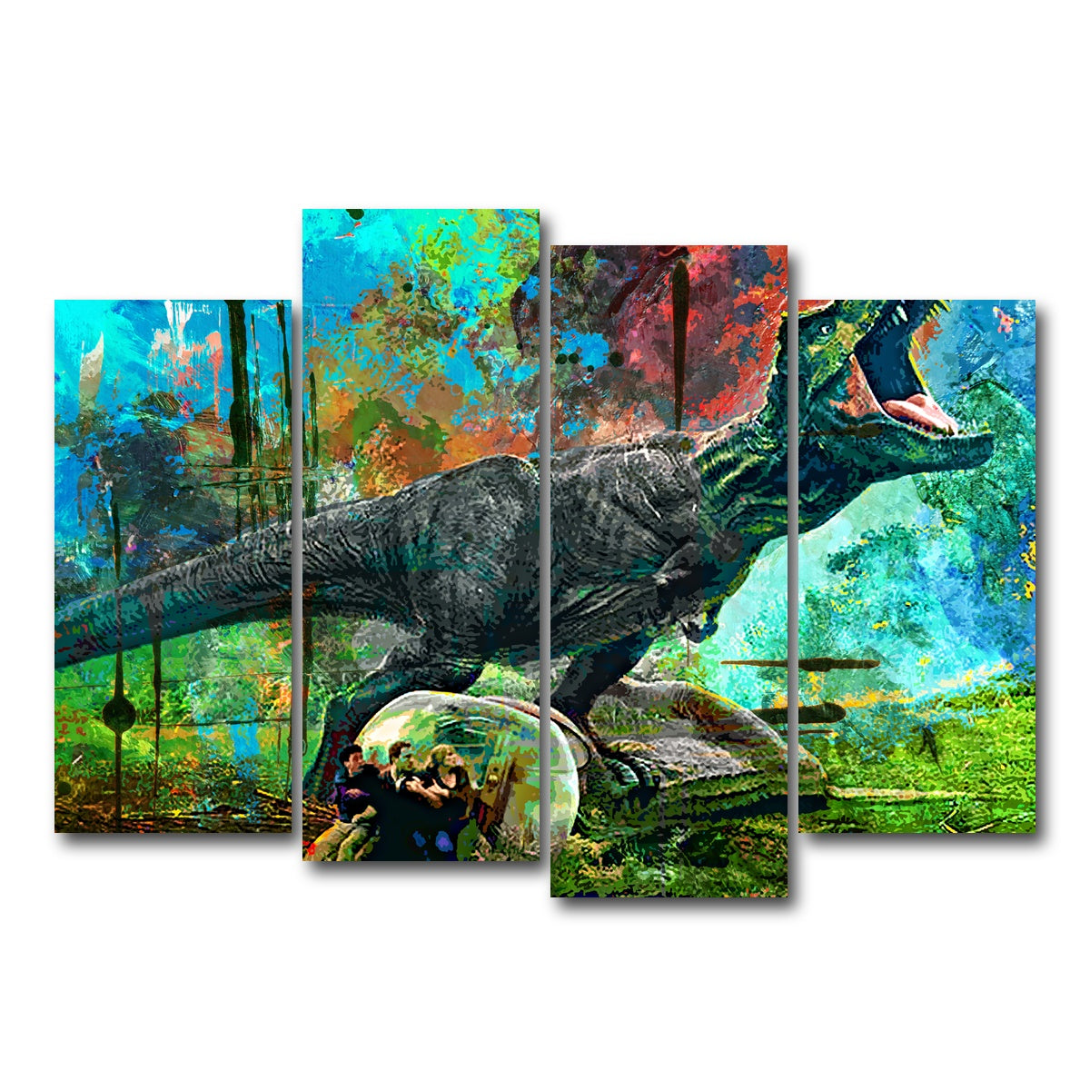 AUTO-MOCKUP WHITE | Jurassic World | 4 Piece | Gallery Wrap Canvas | group=4_normal