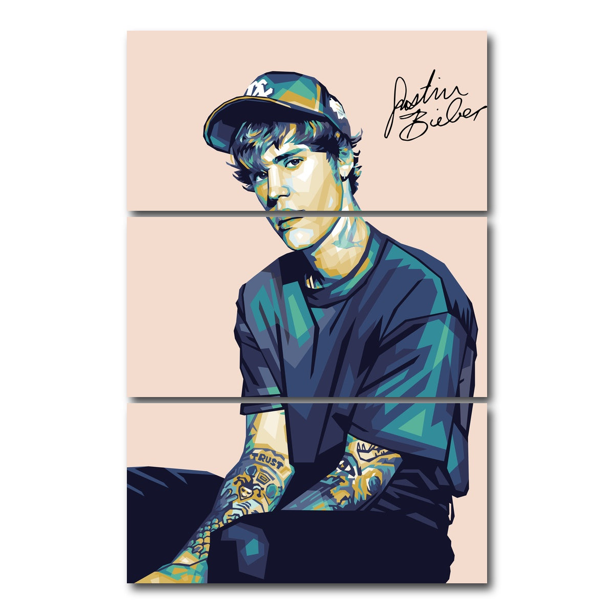 AUTO-MOCKUP WHITE | Just Justin | 3 Piece | Gallery Wrap Canvas | group=12x24_stacked