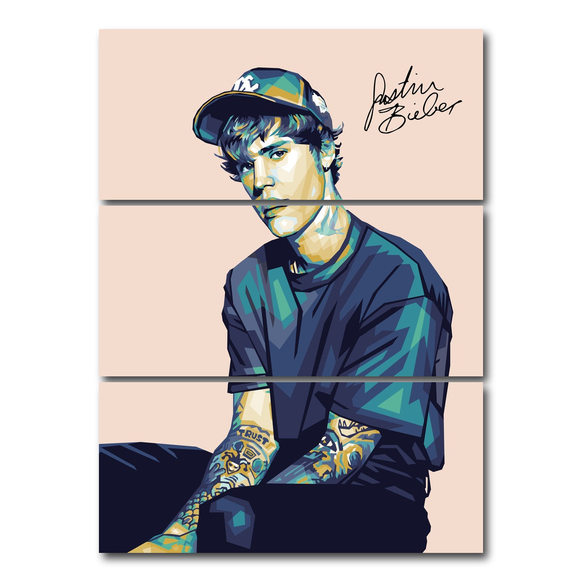 AUTO-MOCKUP WHITE | Just Justin | 3 Piece | Gallery Wrap Canvas | group=8x18_stacked