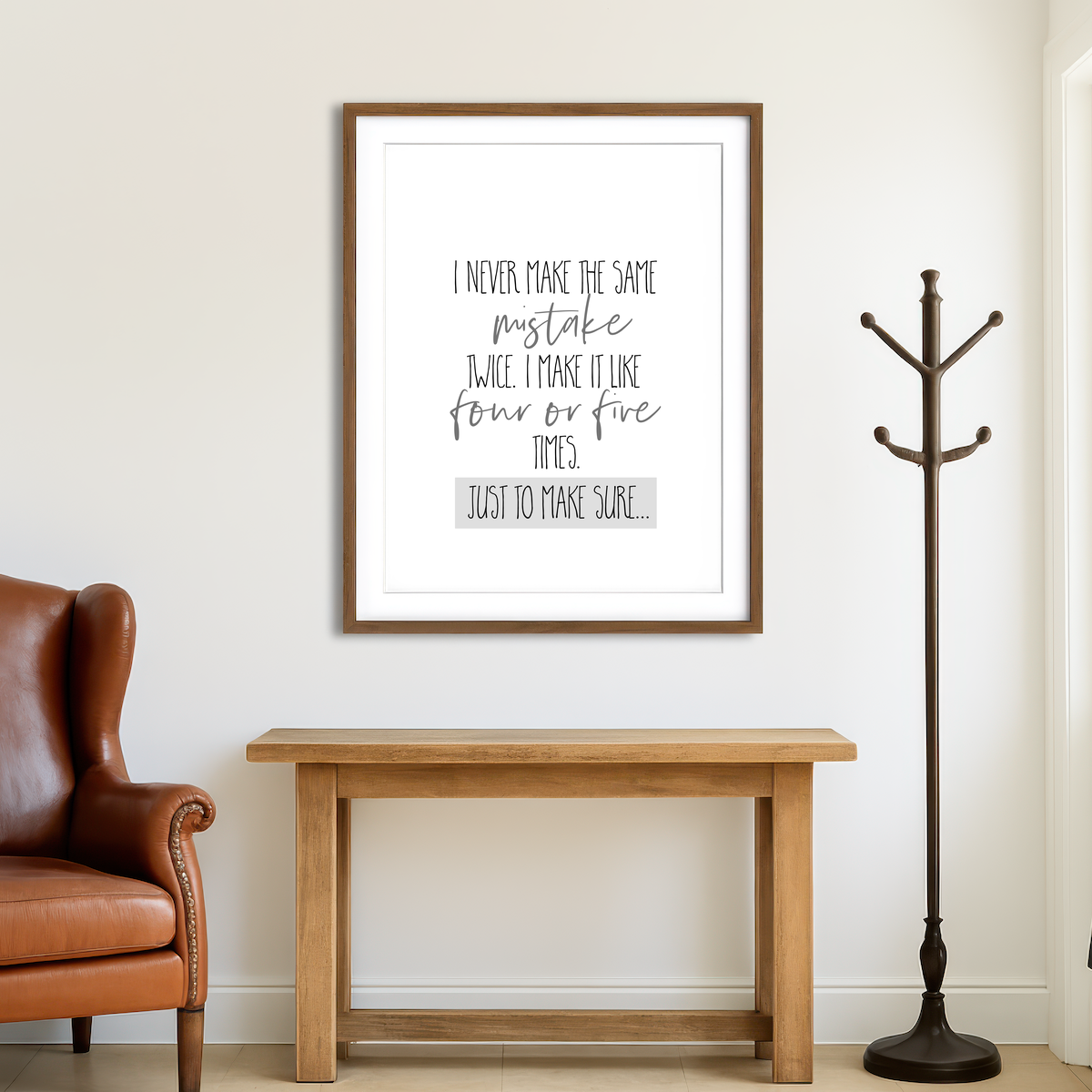 AUTO-MOCKUP ROOM | Just to Make Sure Wall Art