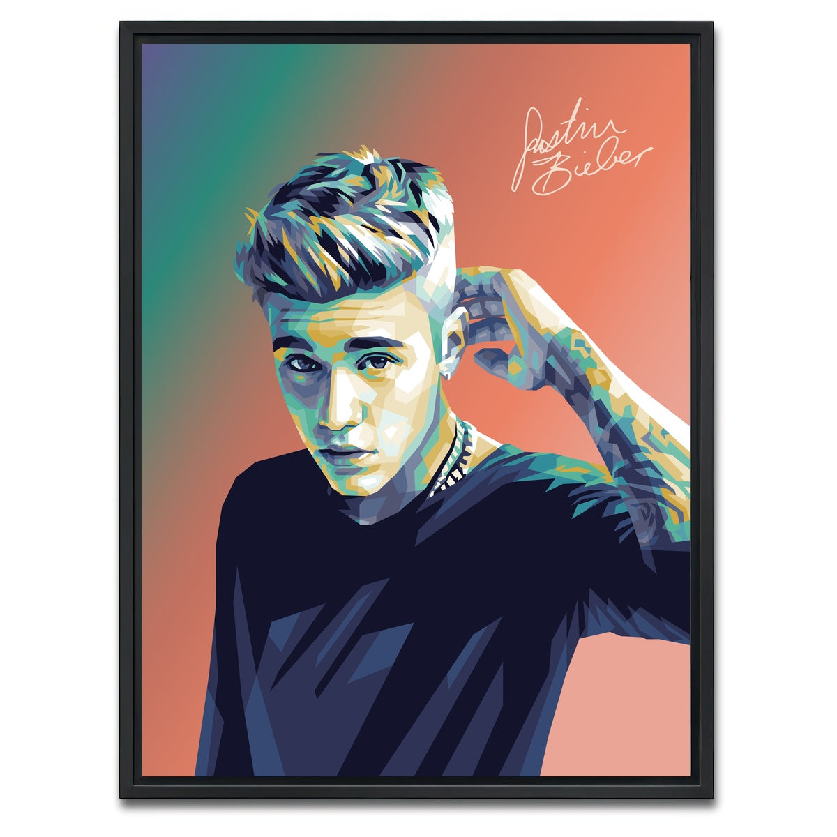 AUTO-MOCKUP WHITE | Justin Bieber Warm Hues | 1 Piece | Black Framed Canvas | group=3x4