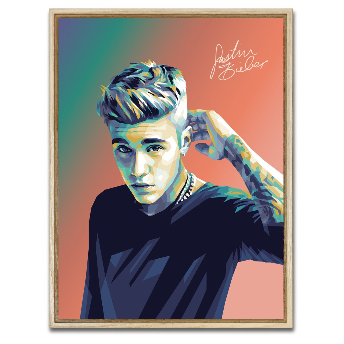 AUTO-MOCKUP WHITE | Justin Bieber Warm Hues | 1 Piece | Natural Framed Canvas | group=3x4