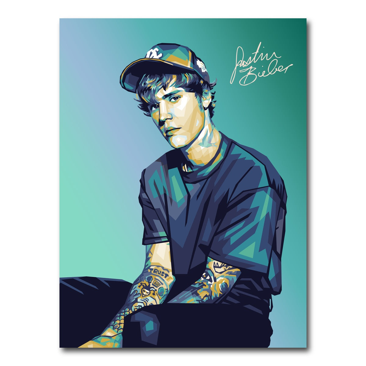 AUTO-MOCKUP WHITE | Justin Wearing A Cap | 1 Piece | Gallery Wrap Canvas | group=3x4