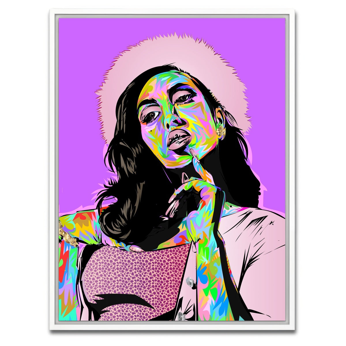 AUTO-MOCKUP WHITE | KALI Uchis Purple | 1 Piece | White Framed Canvas | group=3x4