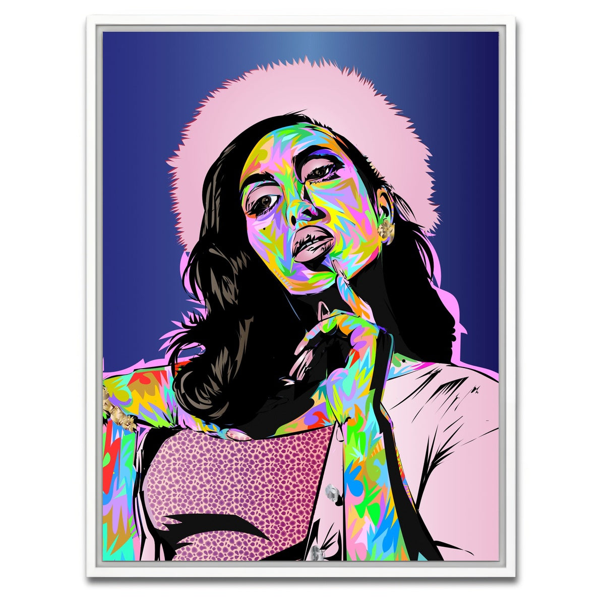 AUTO-MOCKUP WHITE | KALI Uchis | 1 Piece | White Framed Canvas | group=3x4